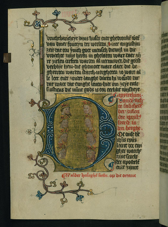 This folio from Walters manuscript W.171 depicts the eight Beatitudes.
