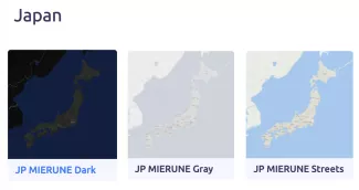 Maptiler経由で利用可能な日本の地図