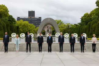 18/05/2023. Hiroshima, Japan. Prime Minister Rishi Sunak attends the G7 Leaders Summit in Hiroshima Japan. Picture by Simon Dawson / No 10 Downing Street