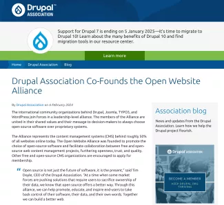Drupal Association Co-Founds the Open Website Alliance