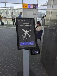 Need to change flights? - Airport kiosk device