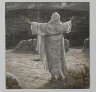 Christ Retreats to the Mountain at Night (Jésus se retira la nuit sur la montagne) James Tissot