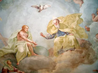 Luca Rossetti da Orta, The Holy Trinity, fresco, 1738–9, St. Gaudenzio Church at Ivrea (Torino), Italy