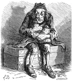 Mammon. Illustration du Dictionnaire infernal de Jacques Auguste Simon Collin de Plancy par Louis Le Breton, 6eme édition, 1863.