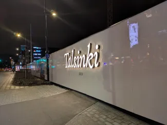 Talsinkiの看板