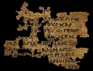 Papyrus fragment containing Matthew 21:34-37