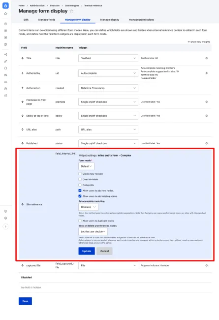 ReferenceのManage from display