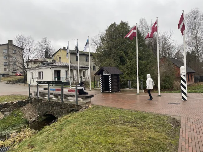 Valga/Valkaのエストニア・ラトビア国境